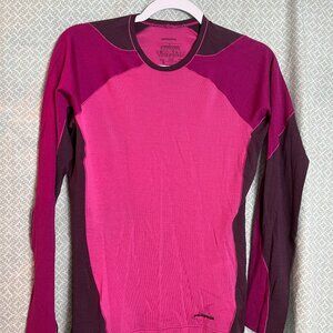 Women's Patagonia Purple/pink wool blend long slv crew neck top Size M